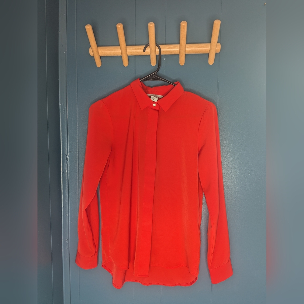 Red Women's Long Sleeve Blouse